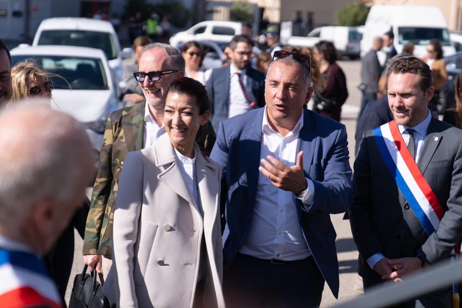 Sabrina Agresti-Roubache et Benoît Hamon en visite chez Homeblok